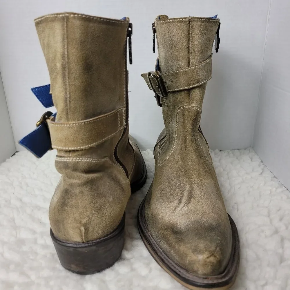 Mark Nason Skidway Dragon Rock Boots Mens Size 10.5 Brown Suede Shoes Rare.Boot